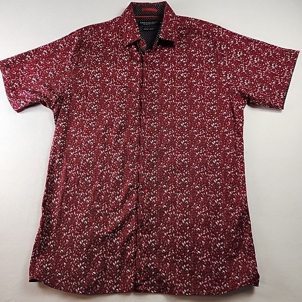 American Breed Smart Shirt  Men’s XL Short Sleeve Button Up Colorful Foliage